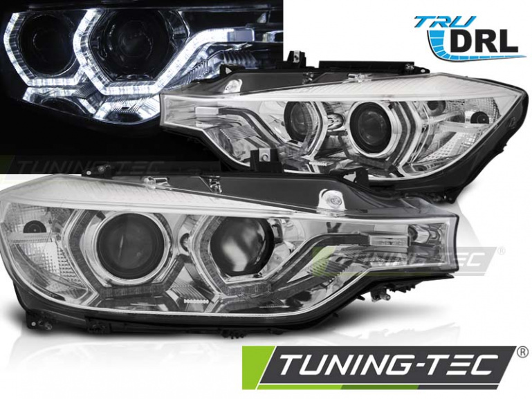 LED Angel Eyes Scheinwerfer für BMW 3er F30/F31 Lim./Touring 15-18 chrom dynamisch